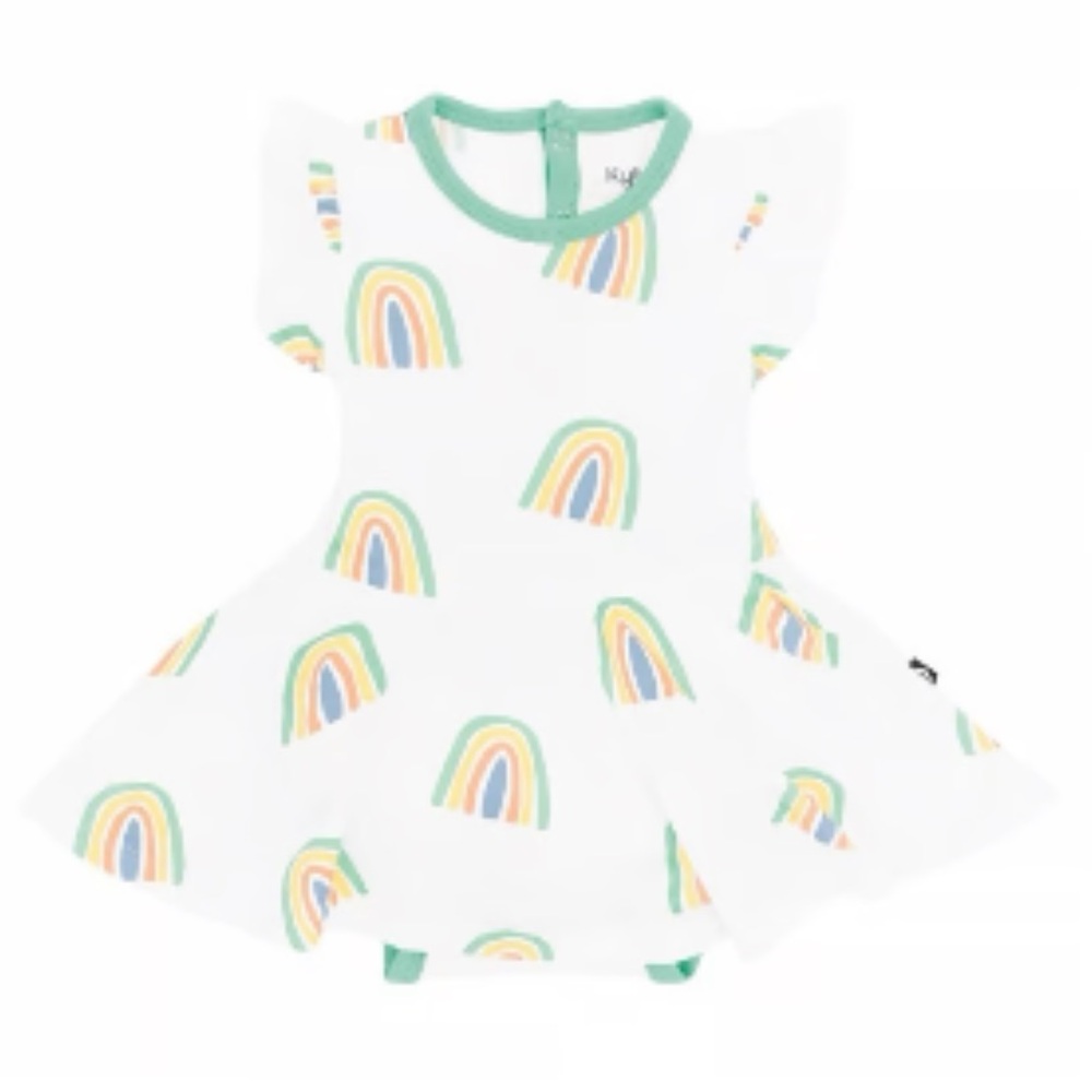 NWT Kyte Baby Rainbow Twirl Bodysuit Dress